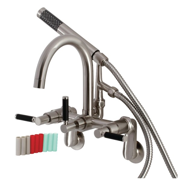 Aqua Vintage AE8158DKL 7-Inch Adjustable Wall Mount Clawfoot Tub Faucet, Brushed Nickel AE8158DKL - main